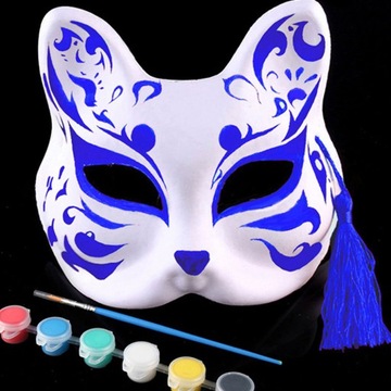 Маски животных однотонные неокрашенные 3 шт.