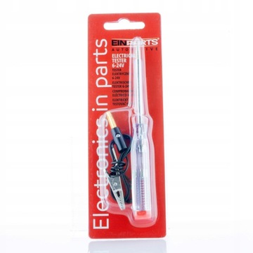 TESTER NAPIĘCIA MIERNIK PRÓBNIK ŚRUBOKRĘT PROBÓWKA 6V 12V 24V + KROKODYLEK