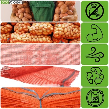 РАШЕЛЬ МЕШКИ 60Х110см ажурные мешки 50КГ КАРТОФЕЛЬ мешки деревянные 10ШТ.