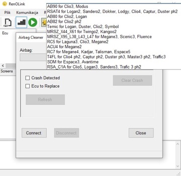 Renolink Eeprom Flash UCH Crash Cleaner Renault