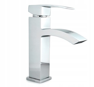 BATERIA ŁAZIENKOWA CUBIC NABLATOWA KWADRATOWA CHROM WODOSPAD WATERFALL
