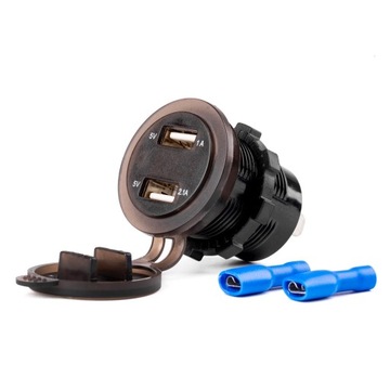 ŁADOWARKA 2xUSB WOLTOMIERZ 3.1A 12V|24V + RAMKA