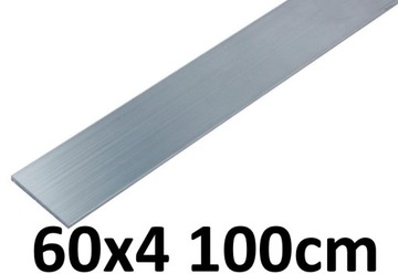 Płaskownik aluminiowy 60x4 gat. 6060 PA38 | 100cm