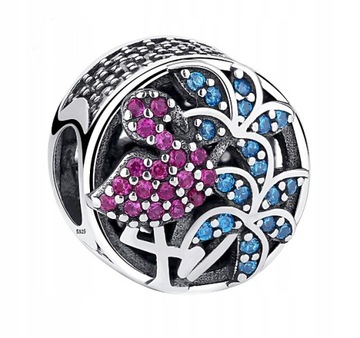 CHARMS ZAWIESZKA WAKACJE FLAMING PAVE PALMA S925