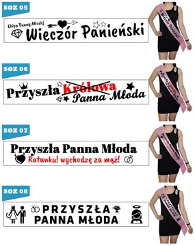 SZARFA ŚLUB PREZENT NA WIECZÓR PANIEŃSKI IMPREZĘ