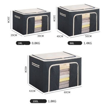 Чехол для постельного белья, одежды, одеял с каркасом, контейнер 60х42х40 100л.