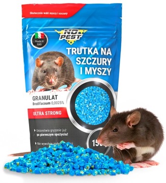 ULTRA SILNA TRUTKA NA SZCZURY I MYSZY BRODIFAKUM GRANULAT 150G NO PEST