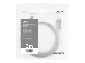 LOGILINK UA0336 LOGILINK - Kabel USB-C 3.2 Gen do DisplayPort 1.2 m/m dł.