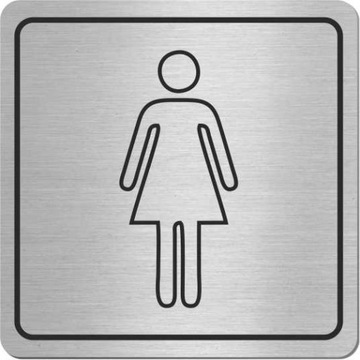 Tabliczka TOALETA DAMSKA WC inox STAL NIERDZEWNA