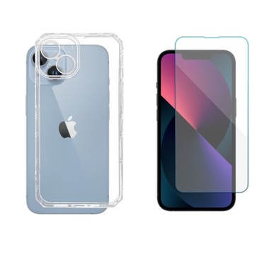 ETUI PANCERNE ANTISHOCK do iPhone 13 bezbarw+SZKŁO Case Pokrowiec