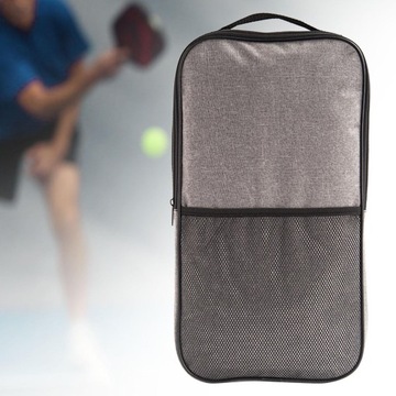 Torba na rakietę Pickleball Lekka, przenośna torba, pyłoszczelna, z zamkiem błyskawicznym, szara