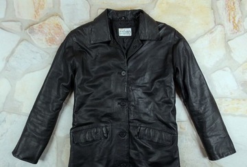 Кожаное пальто CABRINI элегантность 42