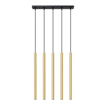 Lampa Wisząca Sufitowy Zwis jednopunktowy PASTELO 5L złoty połysk SOLLUX