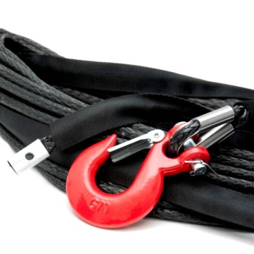 Dragon Winch Синтетический трос 25м 8мм с крюком для лебедки 10000 фунтов