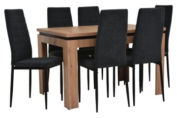 Stół rozkładany ARTISAN 80x120/160 i 6x krzesła