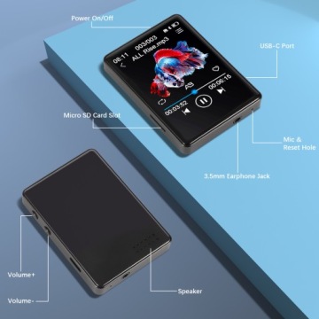 MP3 MP4 Bluetooth-ПЛЕЕР Черный HiFi, Spotify, FM-РАДИО, 32 ГБ