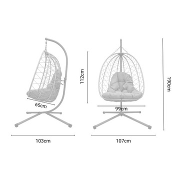 FOTEL WISZĄCY SZNURKOWY BUJANY KOKON KOSZ SKŁADANY + PODUSZKA + POKROWIEC