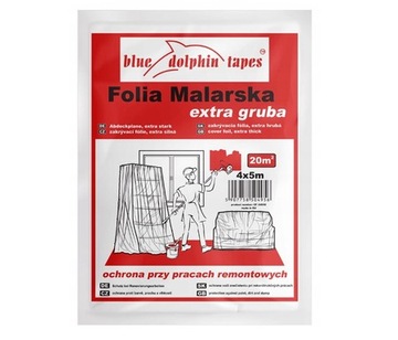 Folia malarska EXTRA GRUBA 4x5 m czerwona Blue dolphin