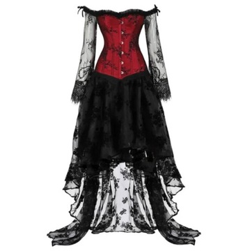 Women Sexy Off-Shoulder Sleeves Lace Corset with T