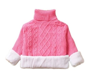 SWETER DZIECIĘCY CIEPŁY GOLF OCIEPLANY ELEGANCKI