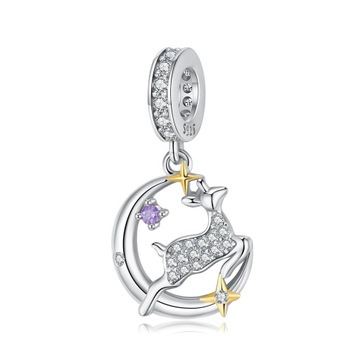 Charms zwieszka Renifer Gwiazdki Święta srebro 925
