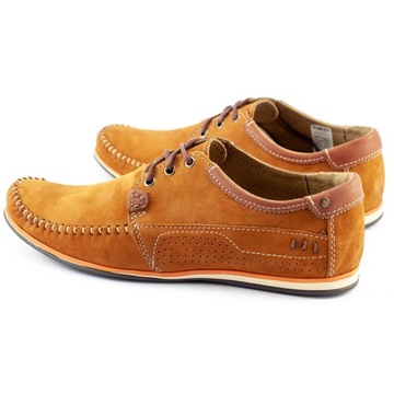 Buty Męskie skórzane mokasyny 875 camel 48