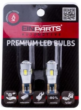 LED W5W 2x LED ZIMNY BIAŁY 6000K EINPARTS ALUMINIOWE MOCNE CANBUS SMD W5W
