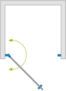 Черные встраиваемые душевые двери 90л, графитовое стекло