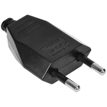 ВИЛКА ПЛОСКАЯ 230В ПРЯМАЯ ЧЕРНАЯ ВИТАЯ, РАЗБОРНАЯ