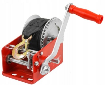 ЛЕБЕДКА, РУЧНАЯ РУКОЯТКА, РЕМЕННАЯ ЛЕБЕДКА, РУКОЯТКА 1200 кг, РЕМЕНЬ 10 м.