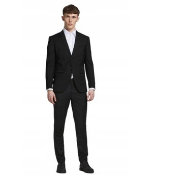 Jack&Jones Garnitur męski czarny elegancki jednorzędowy 52 Slim Fit 22B144