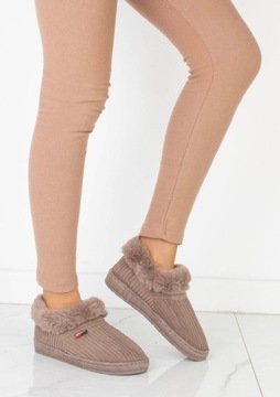 KAPCIE DOMOWE KLAPKI OCIEPLANE BEŻOWE WSUWANE CIEPŁE FUTERKO MĘSKIE 46