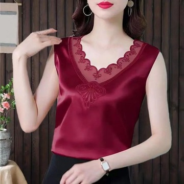 Women Blouse Women Solid Lace Tank Top Lady Soft S