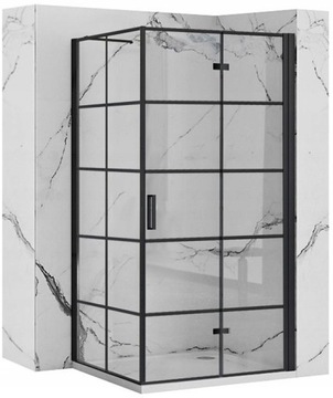 Kabina Prysznicowa 80x80 Molier Black Rea Składana