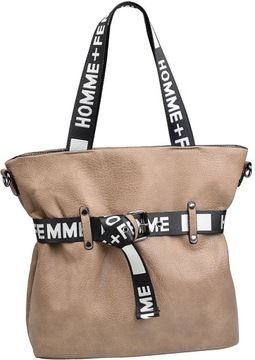 IB TOREBKA damska WOREK na ramię A4 logowane taśmy