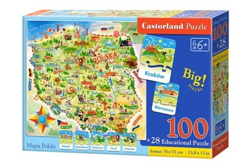 Puzzle edukacyjne 100 elementów. Mapa Polski