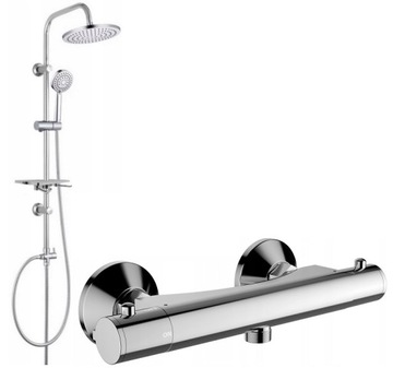 Deszczownica 25 cm PÓŁKA + bateria TERMOSTATYCZNA
