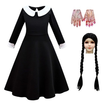 детское платье для косплея Adams Family B53-130 с длинными лацканами