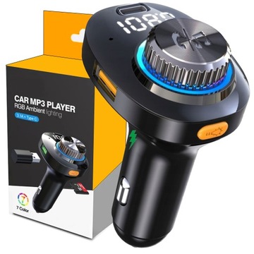 TRANSMITER FM BLUETOOTH SZYBKA ŁADOWARKA MP3 3XUSB