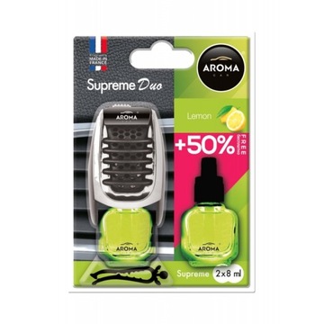 ZAPACH SAMOCHODOWY AROMA SUPREME DUO 2x8ML LEMON