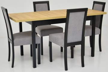 Кухонный набор складного стола и 4 черных стульев