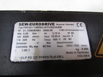 Серводвигатель SEW-EURODRIVE PSF221 CMP50L/KTY/AS1H/SM