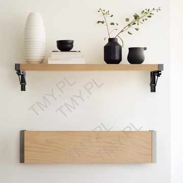 2x СКЛАДНАЯ ПОДДЕРЖКА ПОЛКИ НА СТОЛЕ – ПРОЧНАЯ – 200 ММ ЧЕРНАЯ TMY