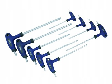KLUCZE WKRĘTAKI KĄTOWE TORX Z OTWOREM 9el T10- T50