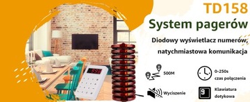 Retekess TD158 Пейджер для ресторанов, пейджинговая система, 10 пейджеров, 300M