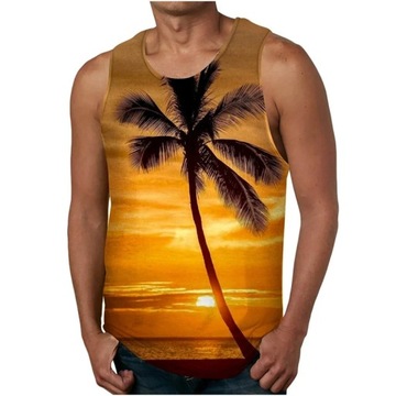 Koszulka bez rękawów 3D Print Palm Tree Graphic