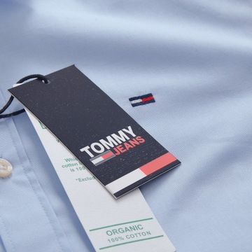 Tommy Jeans koszula męska Tommy Hilfiger Slim Fit Błękitna r.M