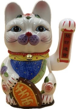 Japoński Kot Maneki-Neko Szczęścia Porcelana 32cm