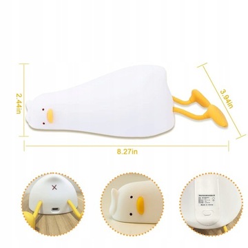 LAMPKA NOCNA DLA DZIECI SILIKON ZABAWKA 3 KOLO USB