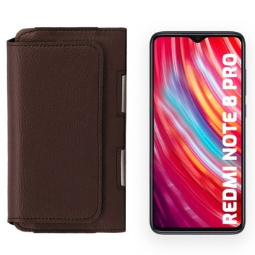 LEO ETUI CASE POKROWIEC KABURA FUTERAŁ SKÓRZANE do REDMI NOTE 8 PRO BRĄZ